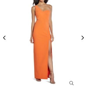 Aiden Orange One-Shoulder Maxi Dress